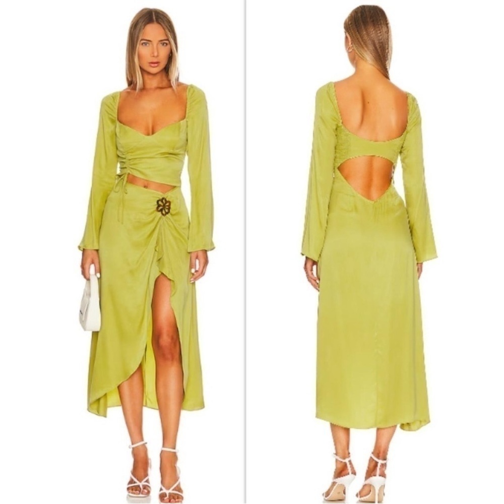 For Love And Lemons Lime Long Sleeve Dress